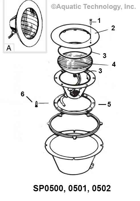 Hayward Sealed Beam Light Series SP0500-SP0502 Light Parts
