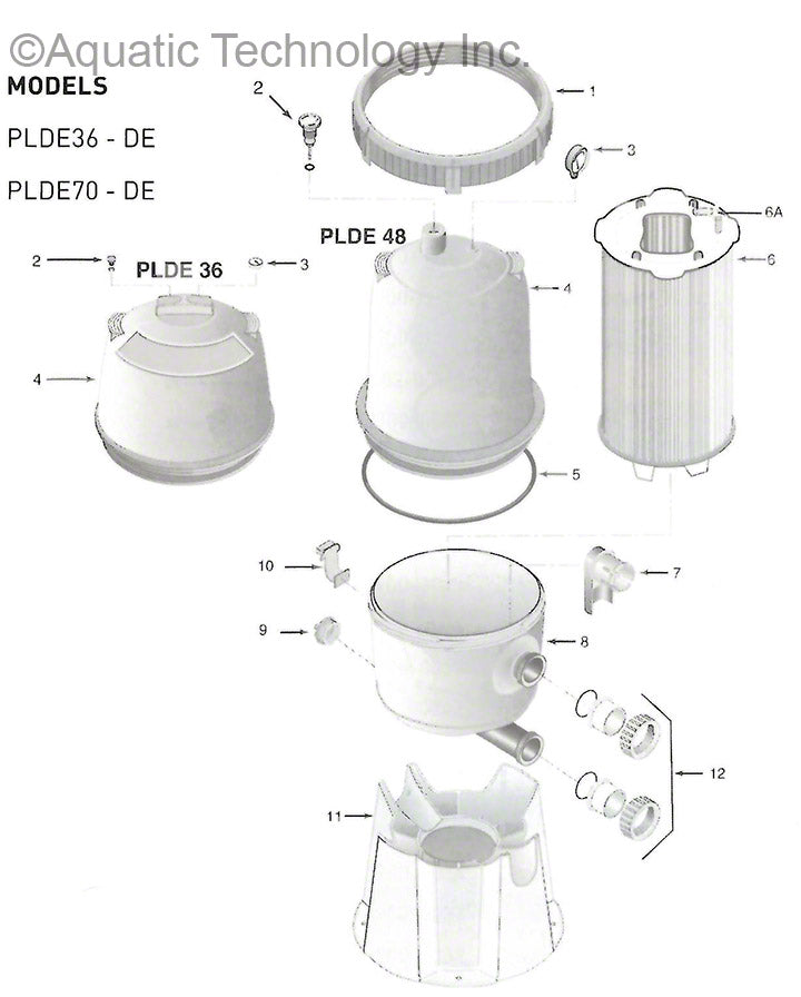 Sta-Rite System 2 PLDE Series Modular D.E. Filter Parts