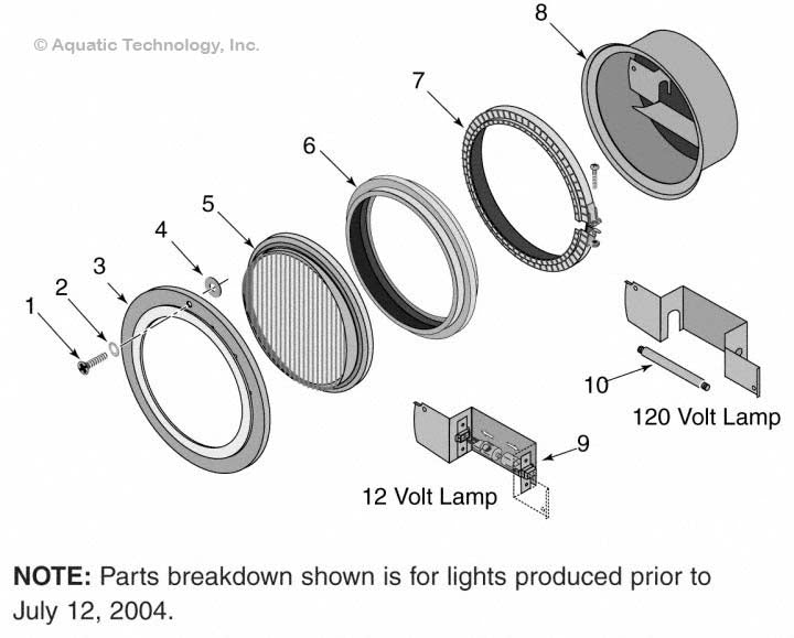 Sta-Rite SunBrite Grommet Style Light Parts