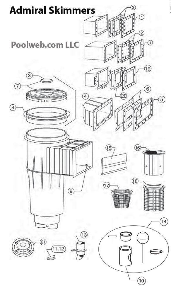 Pentair Admiral Skimmer Parts