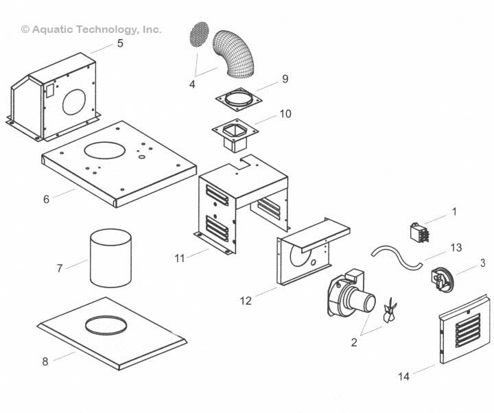 Raypak 185-405 D2 Heater Power Vent Parts