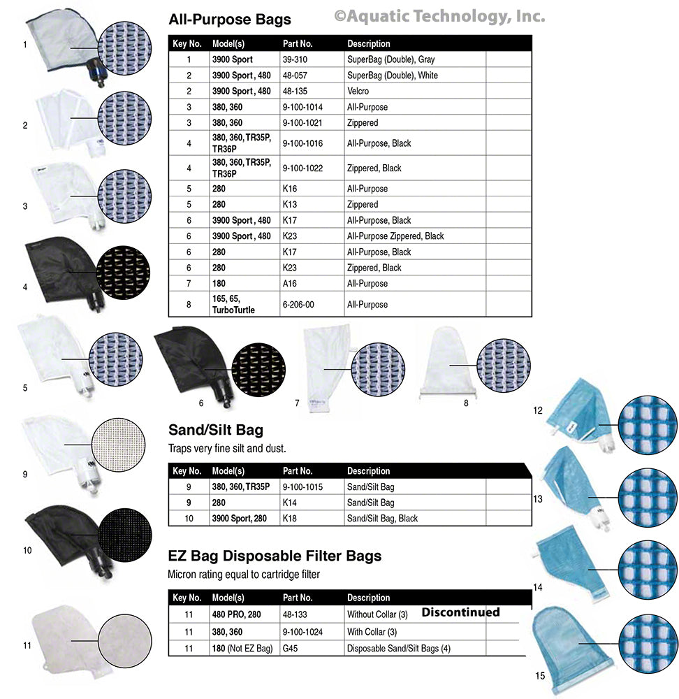 Polaris Cleaner Filter Bags for Polaris Pool Cleaners