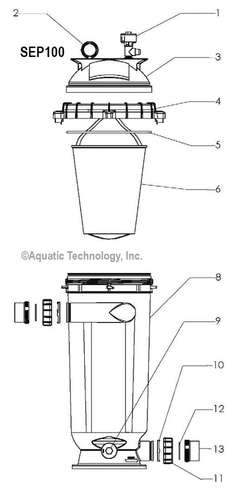 Pentair SEP 100 D.E. Separation Tank Parts