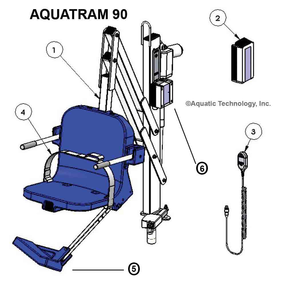 Pentair AquaTram 90 Pool Lift Parts