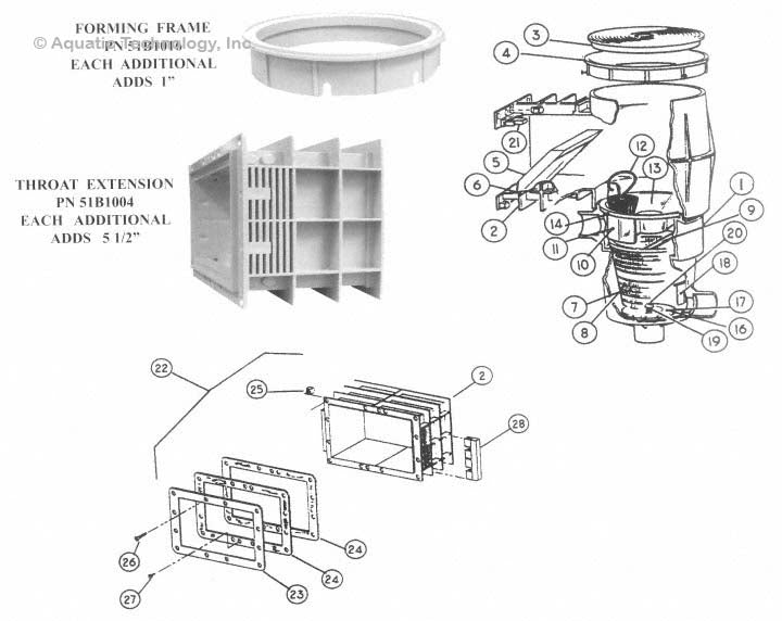 Baker Hydro Inground Hydro Skimmer Parts