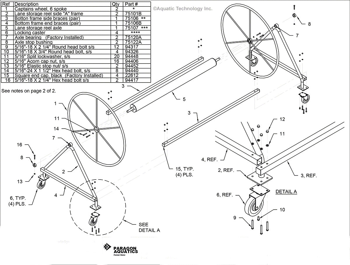 Paragon Storage Reel Parts