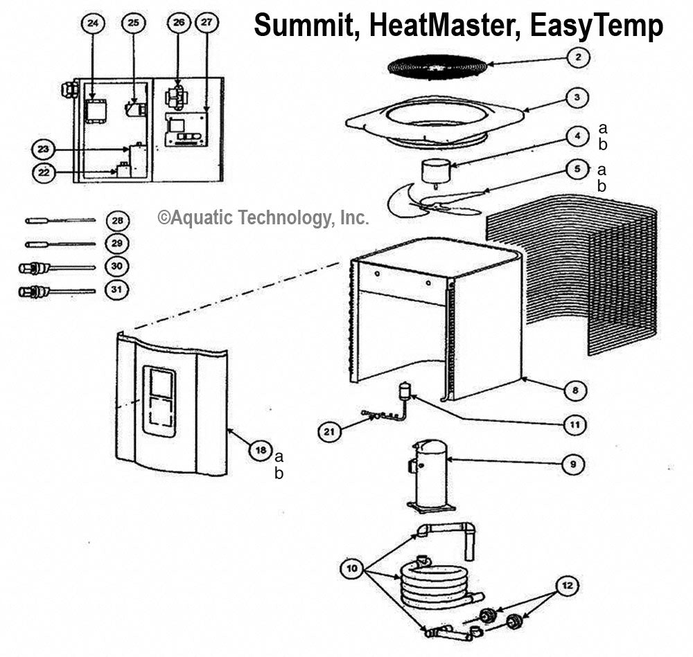 Hayward Summit, HeatMaster and EasyTemp Heat Pump Replacement Parts