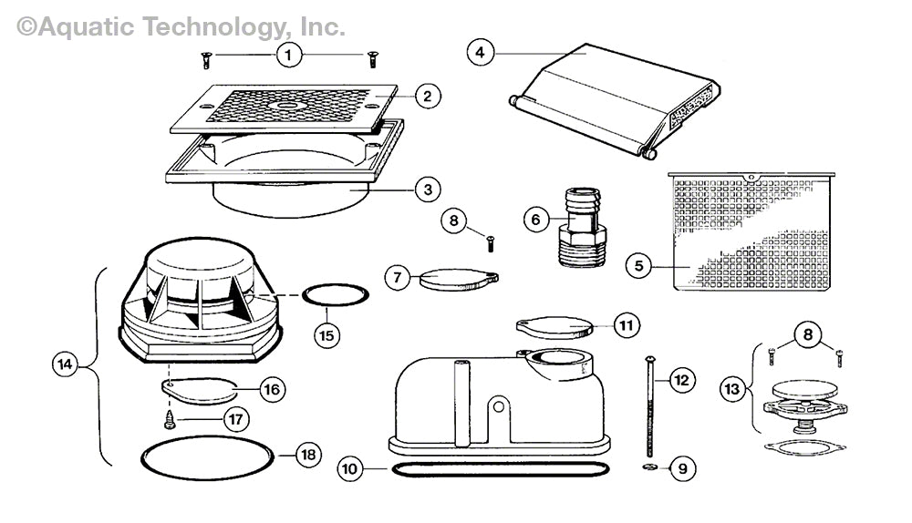 Hayward Auto-Skim SP1080 and SP1082 Inground Concrete Skimmer Parts
