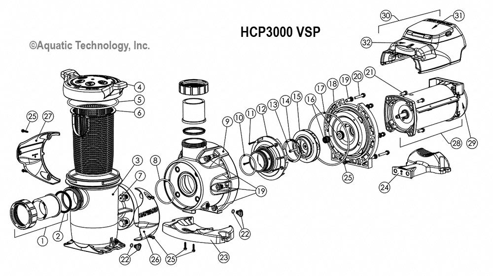 Hayward HCP 3000 Series Pump Parts