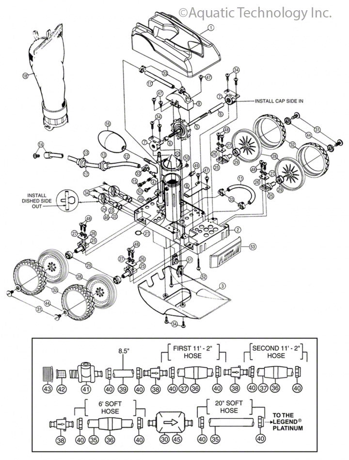 Pentair Kreepy Krauly Legend Platinum LL505PM and LL505PMG Parts
