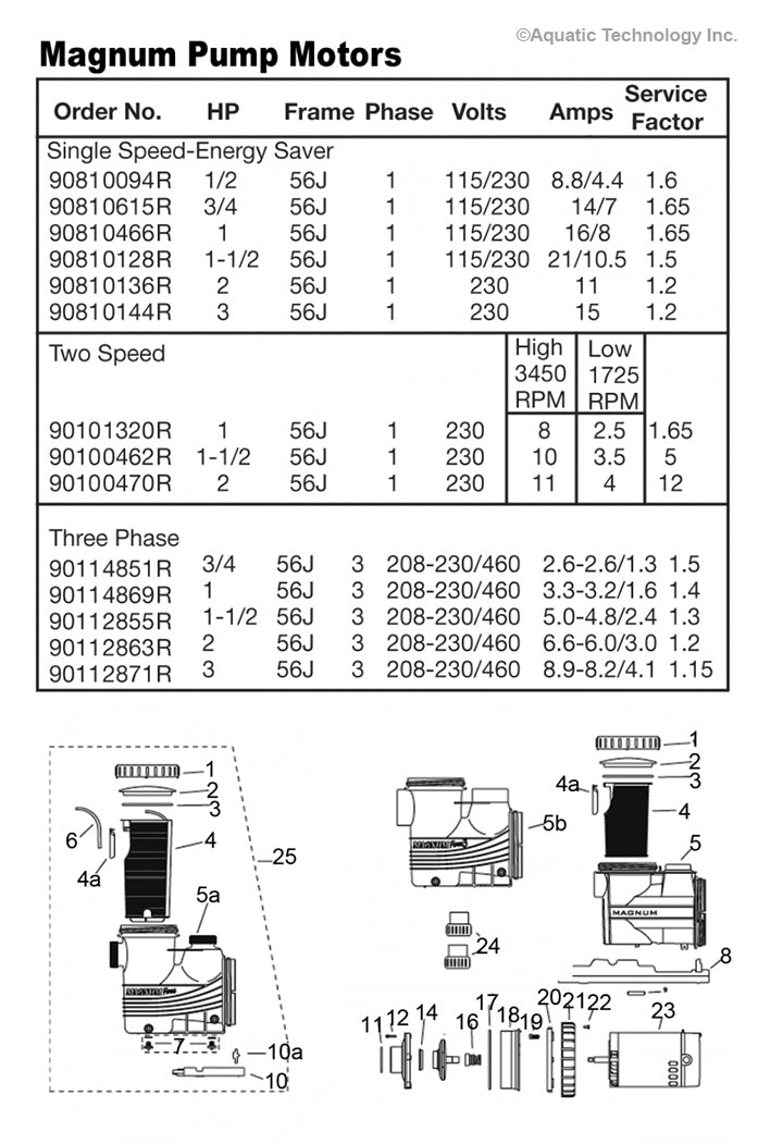 Jacuzzi Magnum Pump Parts
