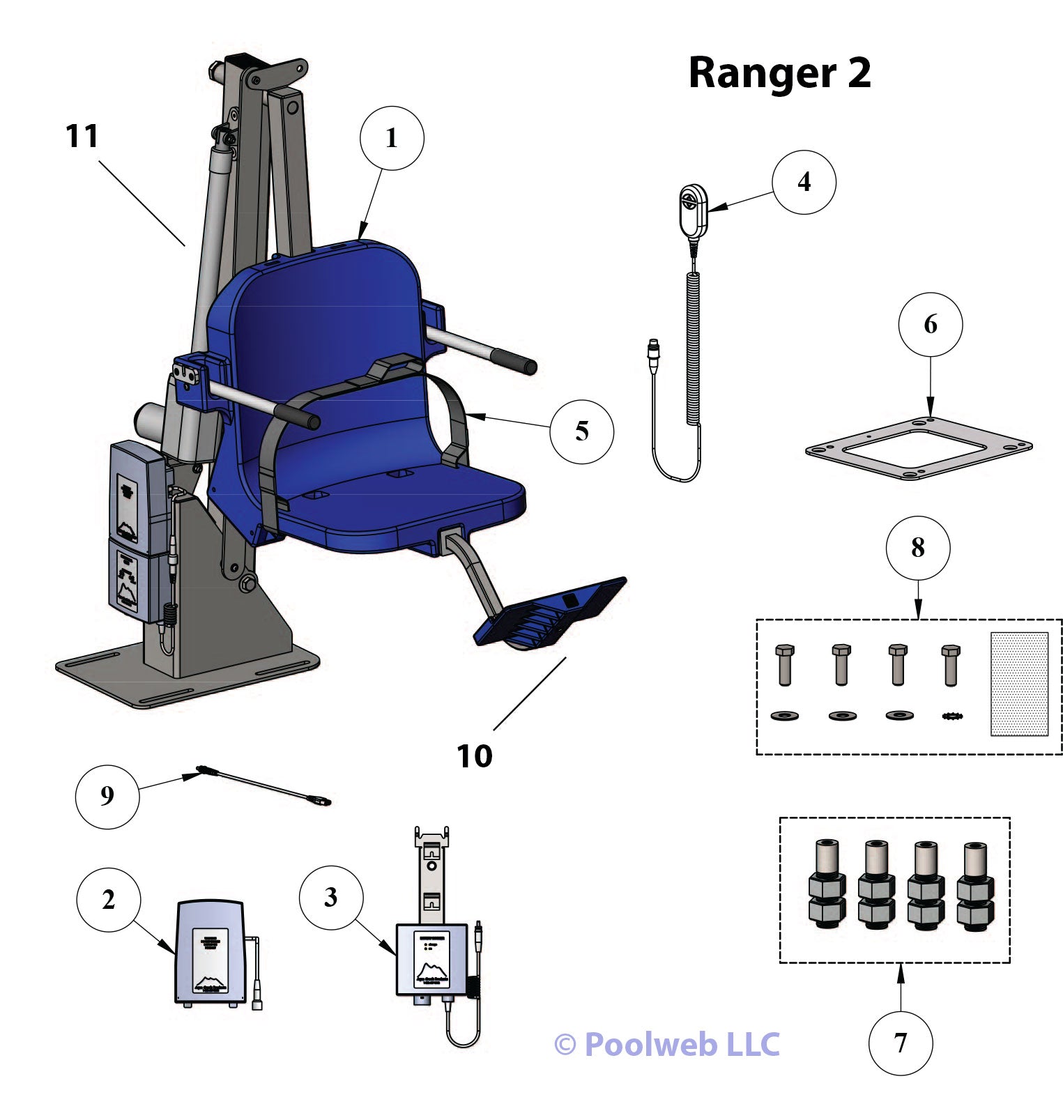 Aqua Creek Ranger 2 Pool Lift Parts