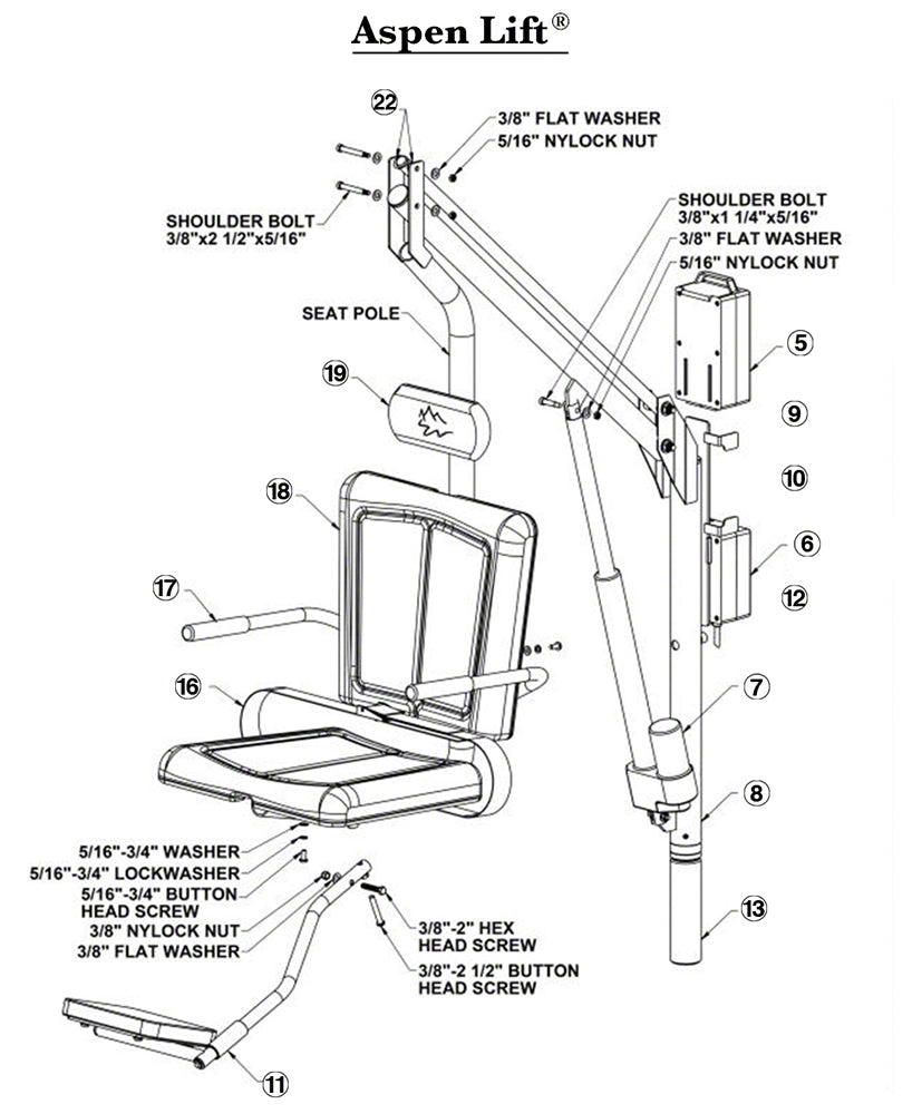 Spectrum Aspen Pool Lift Replacement Parts