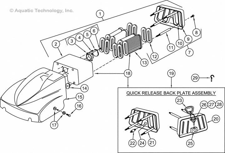 Aqua Vac King Shark 2 and King Shark 2 Plus Hood and Filter Parts