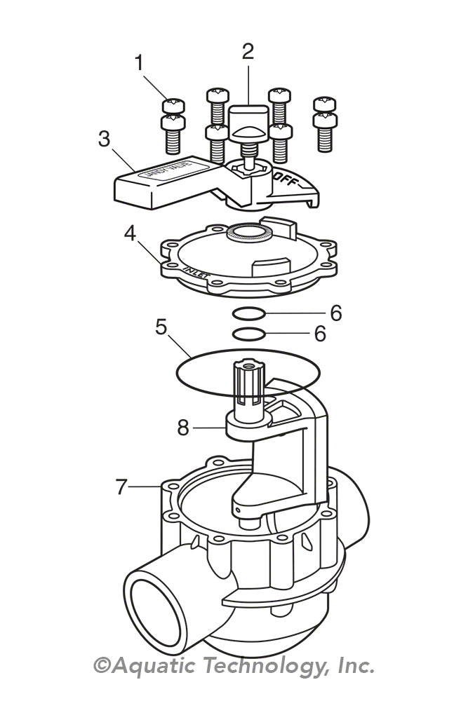 Jandy Never Lube Large Diverter 2-Port Valve 4716 and 4724 Parts