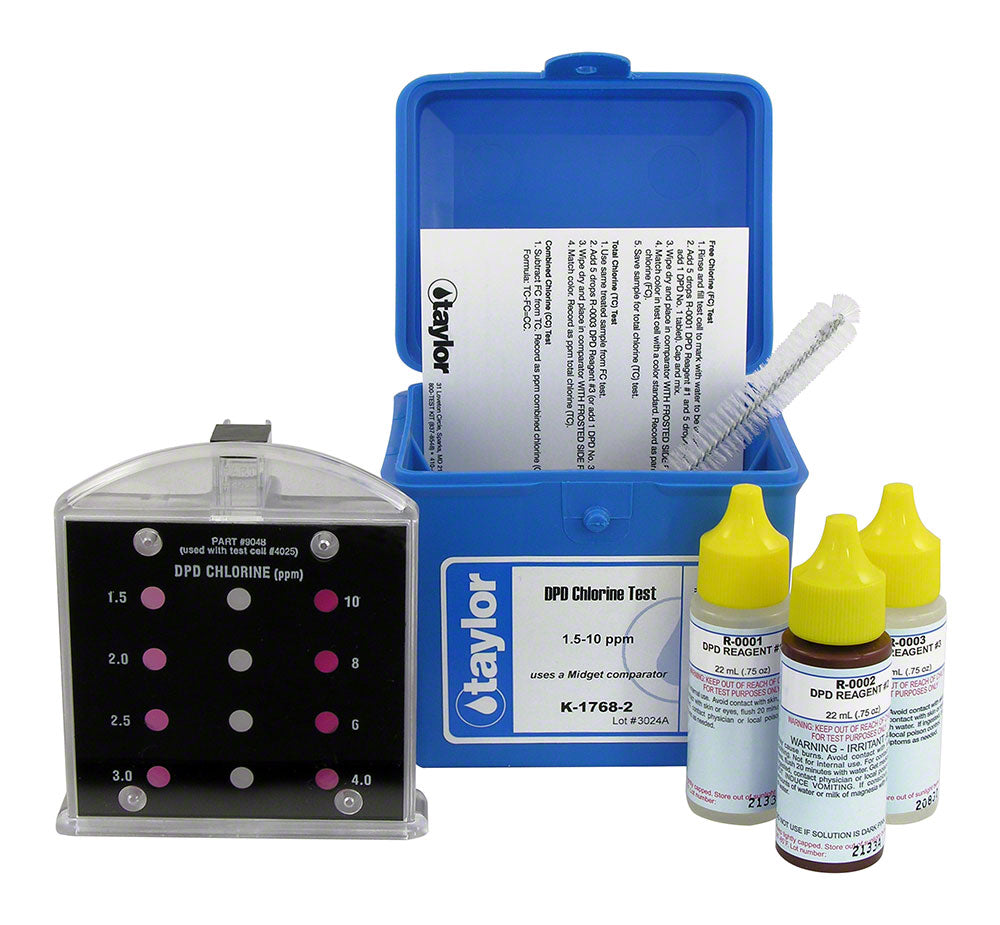 Taylor K-1768-2 Midget Chlorine DPD 1.5-10 ppm Test Kit Parts