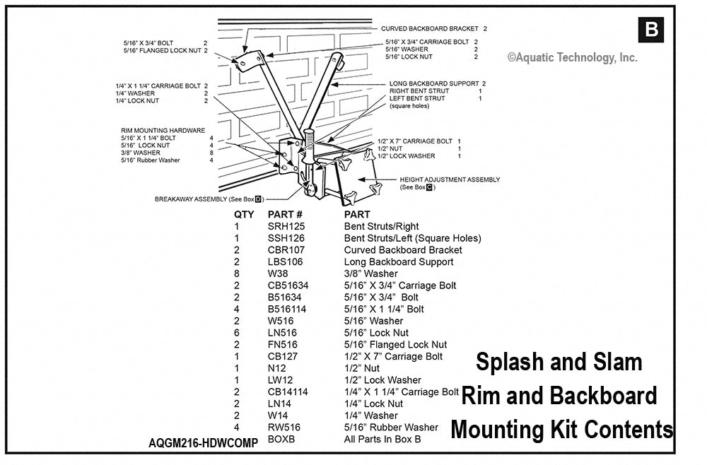 Dunn-Rite Splash and Slam Rim and Backboard Hardware Game Parts