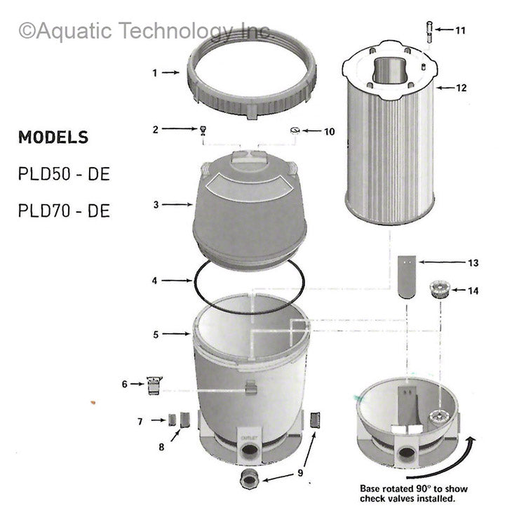 Sta-Rite System 2 PLD Series (PLD50/PLD70) Modular D.E. Filter Parts