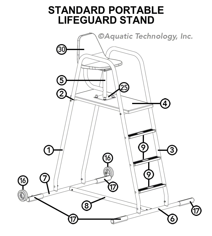 SR Smith PLS-204 Standard Portable Lifeguard Chair Parts