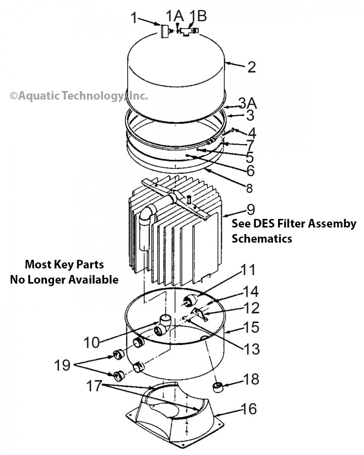 Sta-Rite DES25-01, DES36-01, DES51-01, DES60-01 Filter Parts