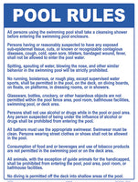 Michigan Pool Rules Sign - 18 x 24 Inches on Heavy-Duty Aluminum