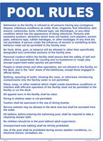 Kentucky Pool Rules Sign - 18 x 24 Inches on Styrene Plastic