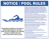 Kentucky Pool Rules With Graphic Sign - 30 x 24 Inches on Styrene Plastic