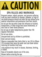 Kentucky and Vermont Spa Warnings and Regulations Sign - 18 x 24 Inches on Heavy-Duty Aluminum