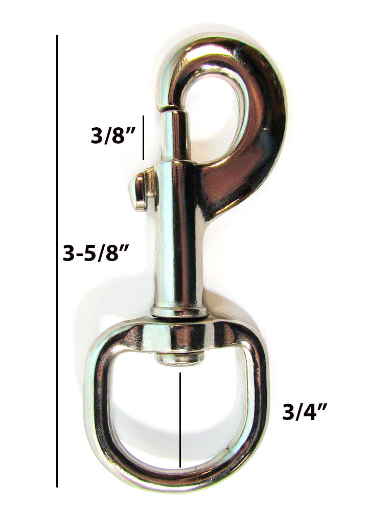 Snap Style Swivel Rope Hook for 3/4 Inch Rope - Nickel Plated Zinc