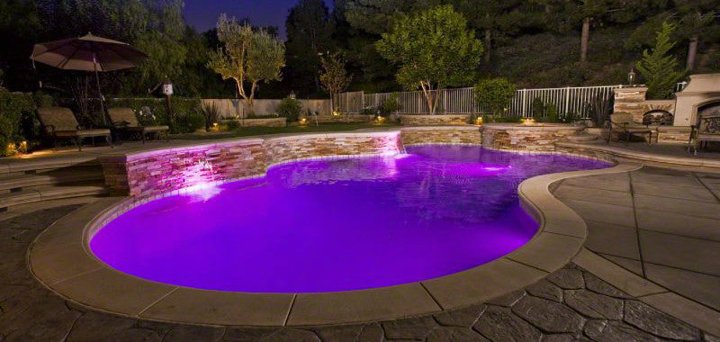 Color Changing LED Pool Light - 12 Volts - 1.5 Inch Nicheless - 30 Foot Cord