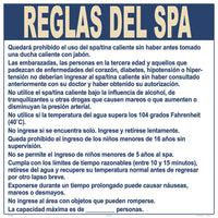 Nebraska Spa Regulations Sign in Spanish - 30 x 30 Inches on Styrene Plastic (Customize or Leave Blank)