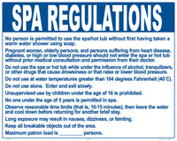 Nebraska Spa Regulations Sign - 30 x 24 Inches on Styrene Plastic (Customize or Leave Blank)