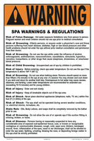 Connecticut and Ohio Spa Warnings and Regulations Sign - 12 x 18 Inches on Heavy-Duty Aluminum