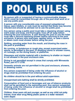Minnesota Pool Rules Sign - 18 x 24 Inches on Heavy-Duty Aluminum