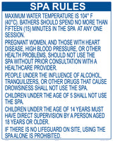 Oregon Spa Rules Sign - 24 x 30 Inches on Heavy-Duty Aluminum