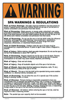Illinois Spa Warnings and Regulations Sign - 12 x 18 Inches on Heavy-Duty Aluminum