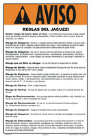 Spa Warnings and Regulations Sign in Spanish - 12 x 18 Inches on Heavy-Duty Aluminum