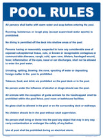 Connecticut Pool Rules Sign - 18 x 24 Inches on Heavy-Duty Aluminum