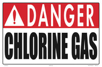 Danger Chlorine Gas Sign - 18 x 12 Inches on Styrene Plastic