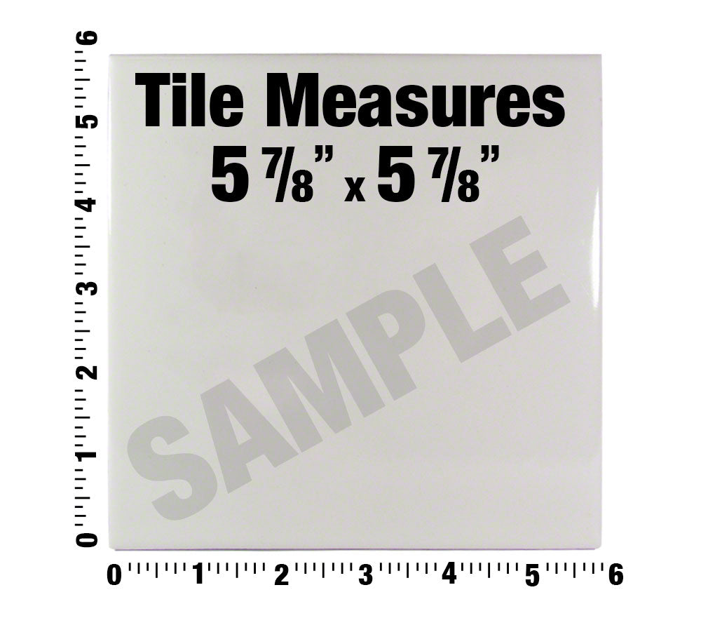 8 Ceramic Smooth Tile Depth Marker 6 Inch x 6 Inch with 4 Inch Lettering