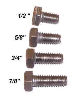 Guardrail Clamp Attachment Bolt - 5/16 x 1/2 Inch - Stainless Steel