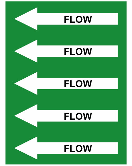 Flow Left Arrow Pipe Label (Sold Per Inch)