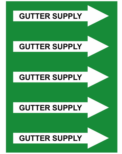 Gutter Supply Right Arrow Pipe Label (Sold Per Inch)