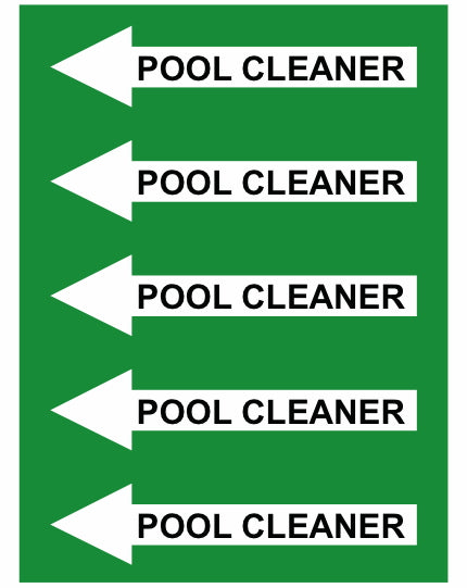 Pool Cleaner Left Arrow Pipe Label (Sold Per Inch)
