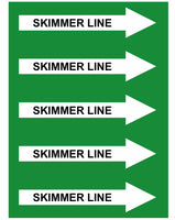 Skimmer Right Arrow Pipe Label (Sold Per Inch)