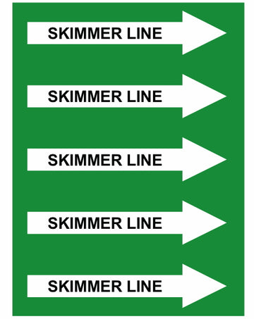 Skimmer Right Arrow Pipe Label (Sold Per Inch)