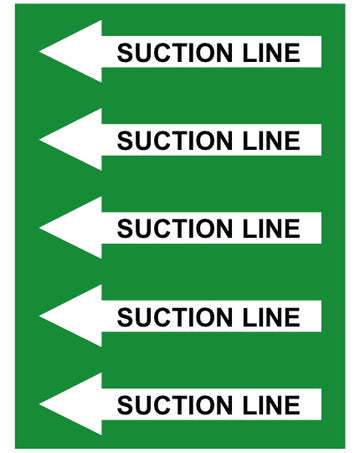 Suction Left Arrow Pipe Label (Sold Per Inch)