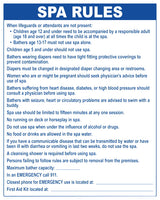 Washington Spa Rules Sign - 24 x 30 Inches on Styrene Plastic (Customize or Leave Blank)