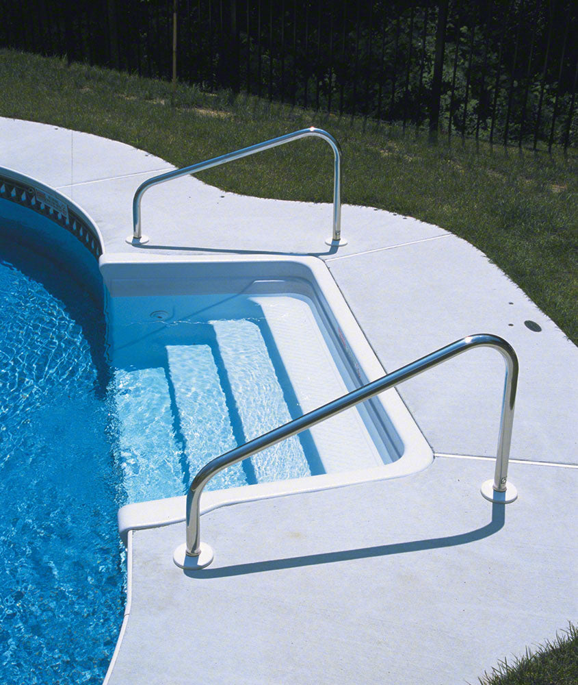 Deck Mounted 30 Inch Pool Stair Rails - 1.90 x .049 Inches - Pair