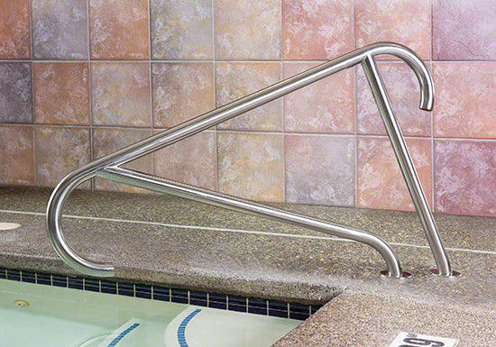 Meridian Designer Series Deck-Mounted Pool Stair Rail - 1.90 x .065 Inches - Single - Marine Grade